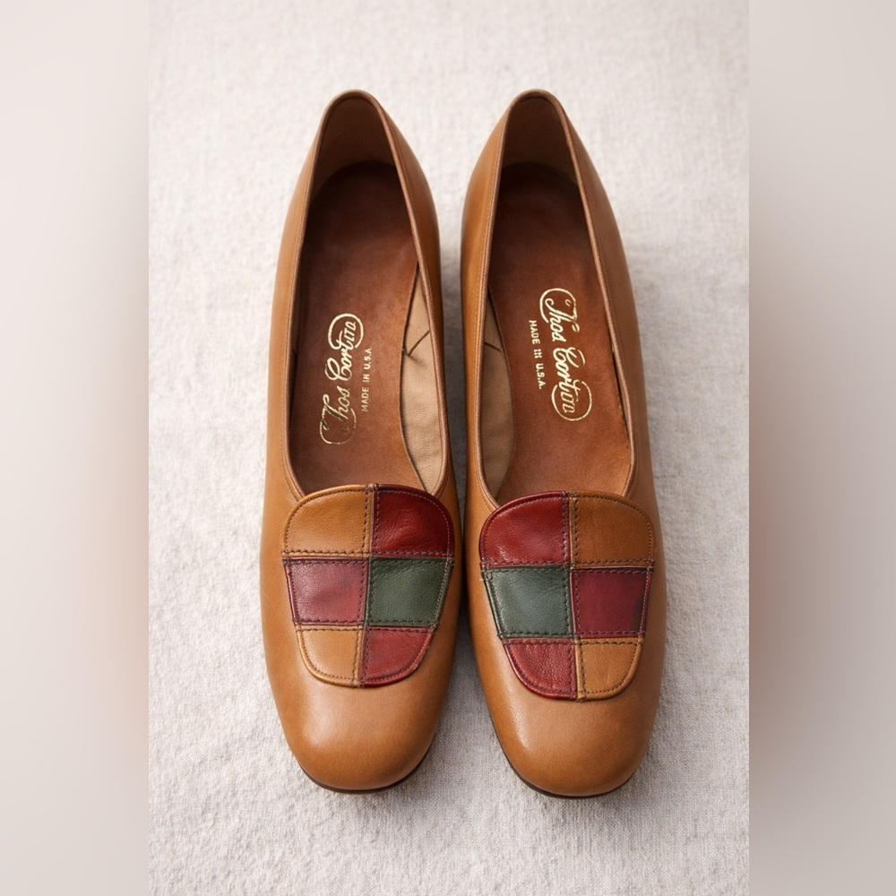Vintage Leather Patchwork Loafers